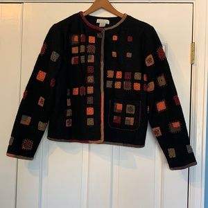 Sandy Starkman Black Embroidered Jacket Size L